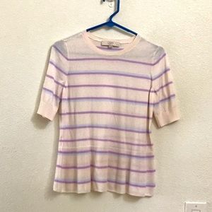 LOFT cotton peplum knit pastel top